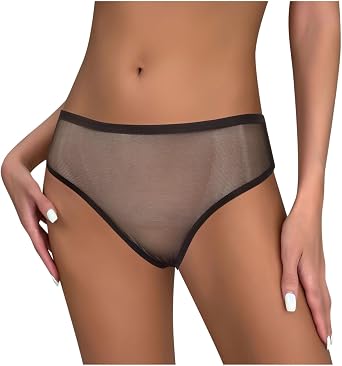 Women Mesh Briefs Underwear No Show Seamless Sexy Ladies Thong Panties High Cut Stretch Breathable Bikini Cheeky Briefs