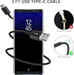 Adaptive Fast Type C Phone Charger with 5FT USB C Cable Fast Charging for Samsung Galaxy S8, S9, S9 Plus, S10, S10 Plus, S10e, A56, A50, A51, A36, A35, A26, A25, A20, A16, A15, A13, Z Flip3/Note 9