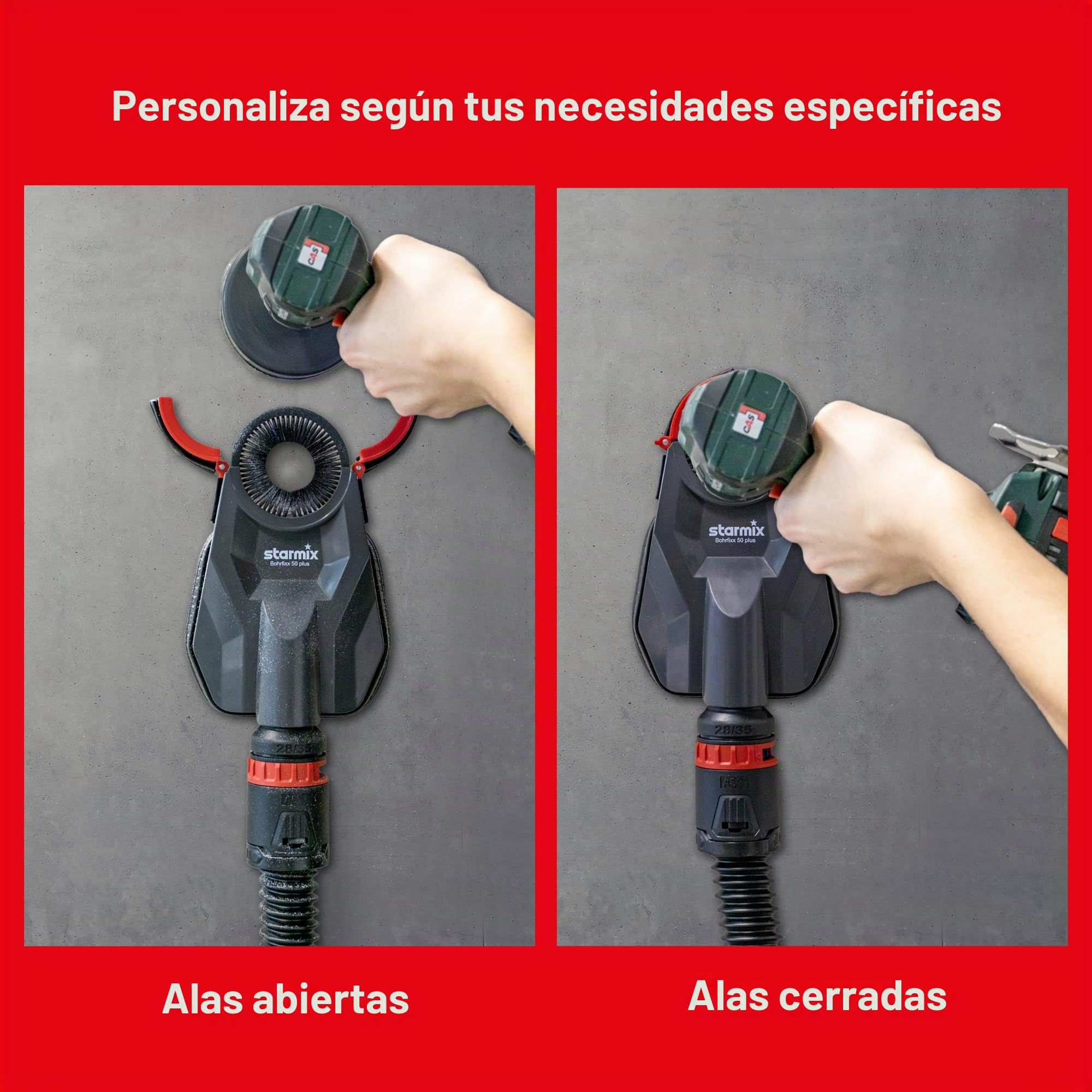 Starmix Bohrfixx 60 Plus 110134 - Boquilla para polvo de perforación, se adhiere incluso a la pared, también adecuada para taladros más grandes