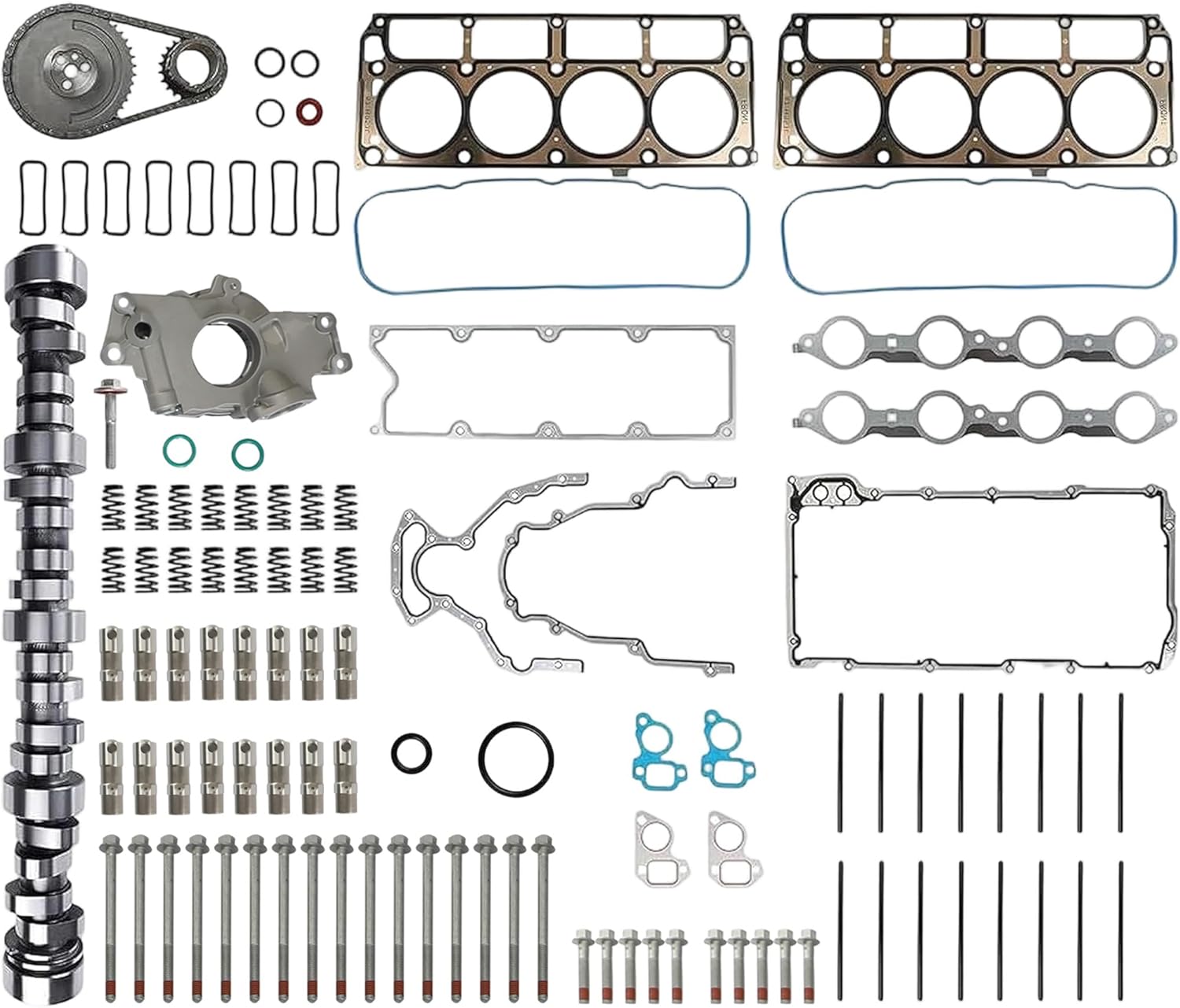 Sloppy Mechanics Stage 2 Non-AFM Camshaft Valve Lifter & Rocker Arm Head Gasket Set Oil Pump For LS1 6.0L L LS M295 V8 12499225 E1840P