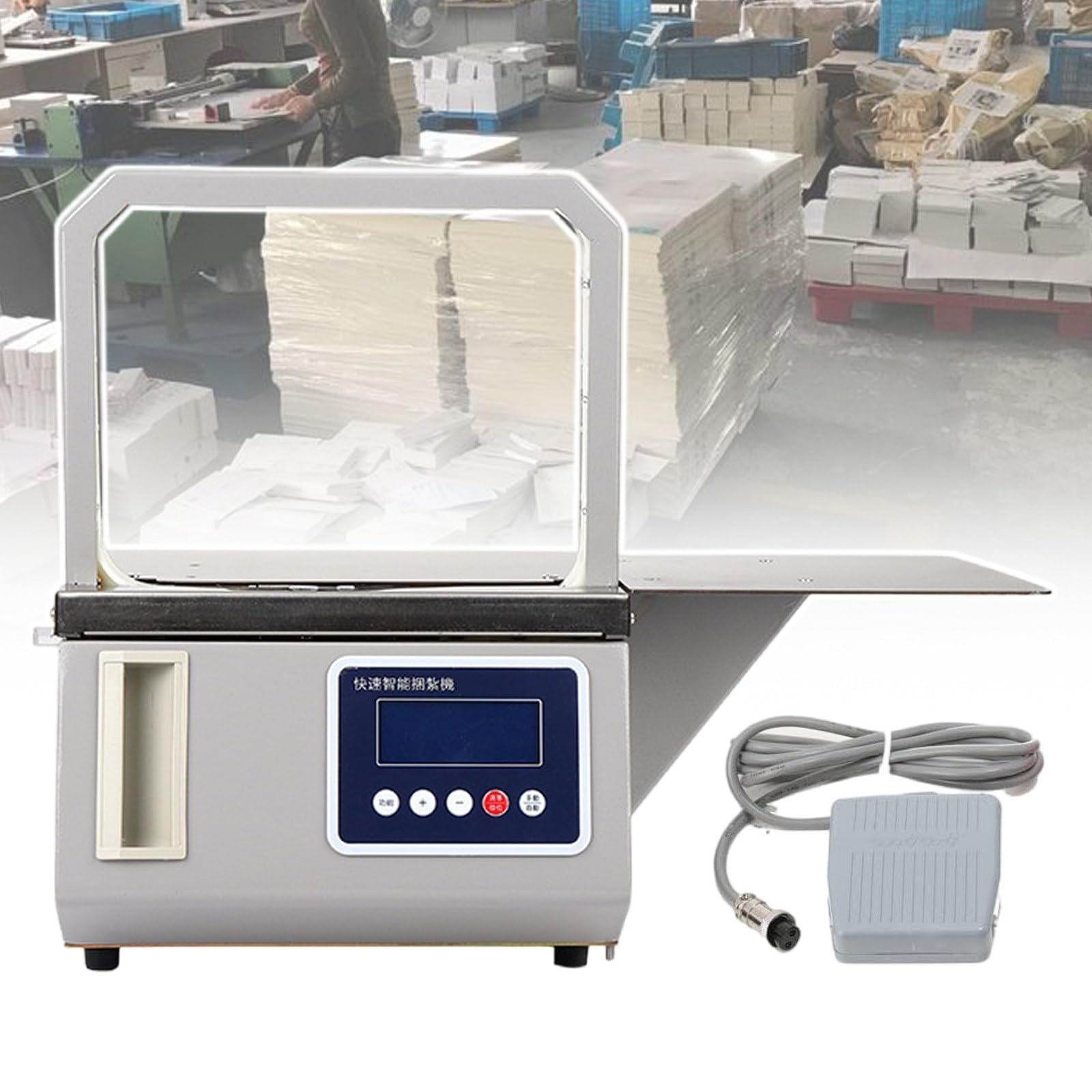 Senodon One Color Compact Industrial Bundling Machine, Automatic Photoelectric Induction Strapper - 1.5S Rapid Operation, Perfect For Banknotes, Documents, And Vegetable Bundling