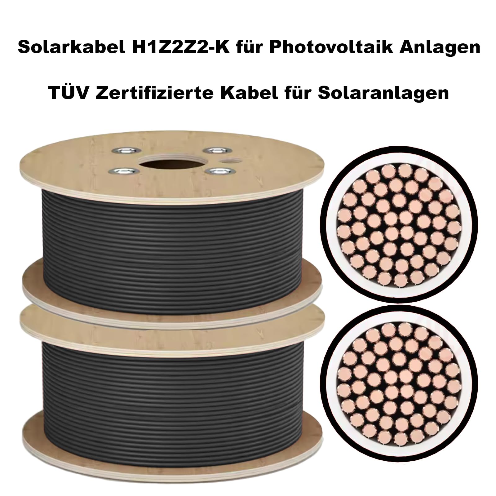 Solar Verlängerungskabel für Solarpanel - Solarstecker Solarkabel für Solarmodule - Photovoltaik-Stecker - Kabel 4 mm² / 6 mm² - TÜV, Kabelquerschnitt:4mm², Länge:2X 20m incl. Stecker