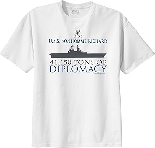 Men's LHD 6 USS Bonhomme Richard 41,150 tons of Diplomacy Short Sleeve T-Shirt