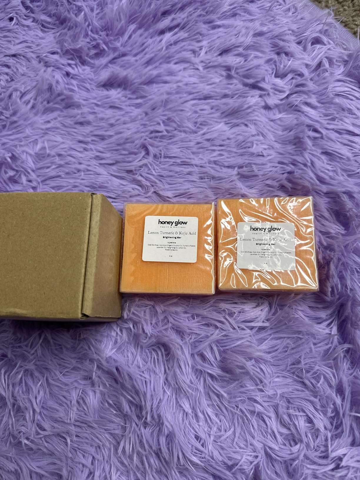 Nicgou Honey Glow Lemon Turmeric Kojic Soap Bar, Turmeric Soap Bar for Face & Body, Natural Handmade Soap for All Skin Types (2pcs)