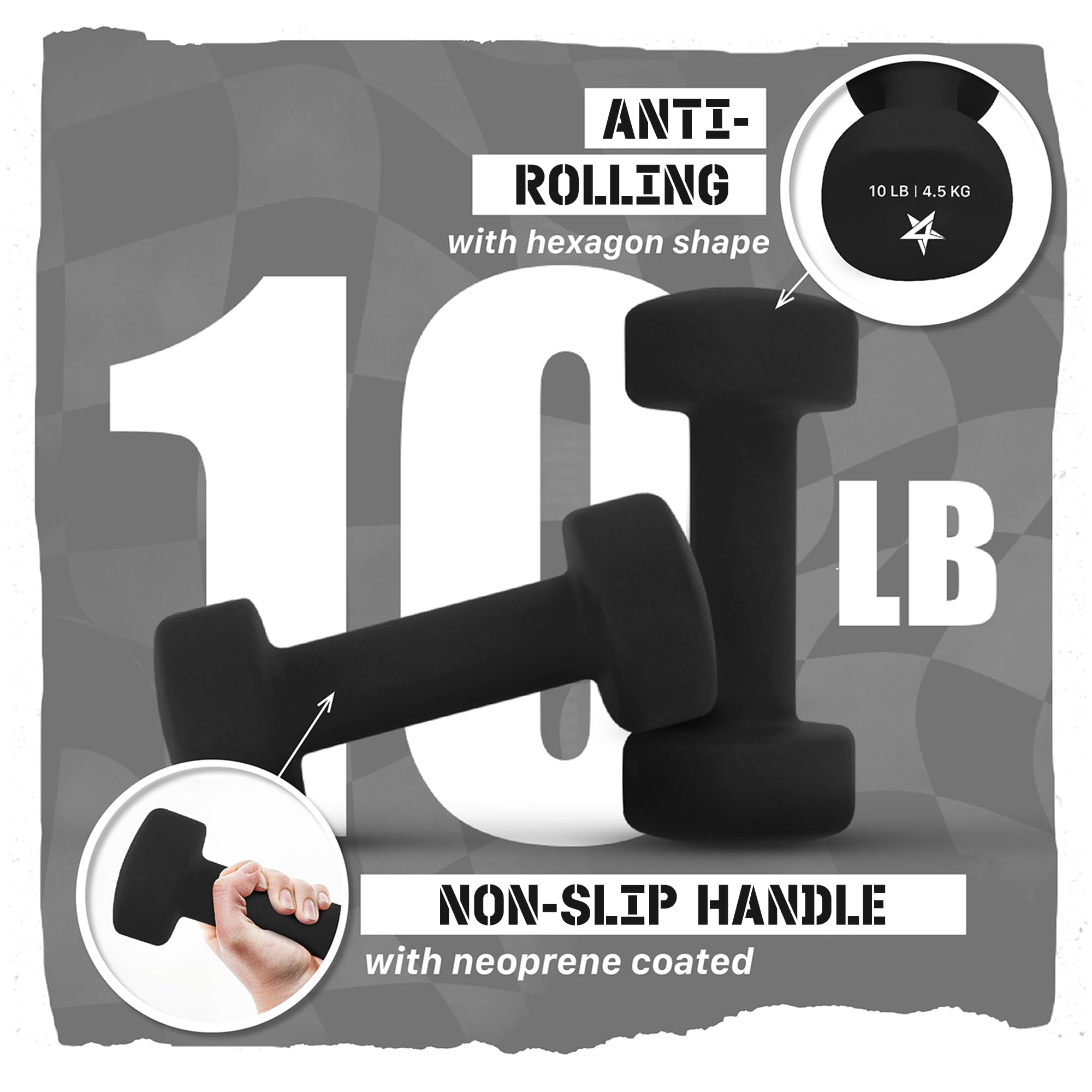 Yes4All Manubri in neoprene, set di 2 pesi per mani, comodo cavo di tipo C incluso, 0,9-9,1 kg, impugnatura comoda per un allenamento sicuro a casa, rivestimento in neoprene antiscivolo con design