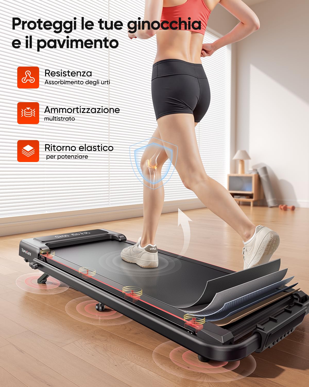 Tapis Roulant Elettrico Pieghevole 12 km/h, 4 in 1 Tapis Roulant con Inclinazione, App, Telecomando e Doppio Display LED, Design Salvaspazio per Casa e Ufficio, Nessuna Installazione Richiesta