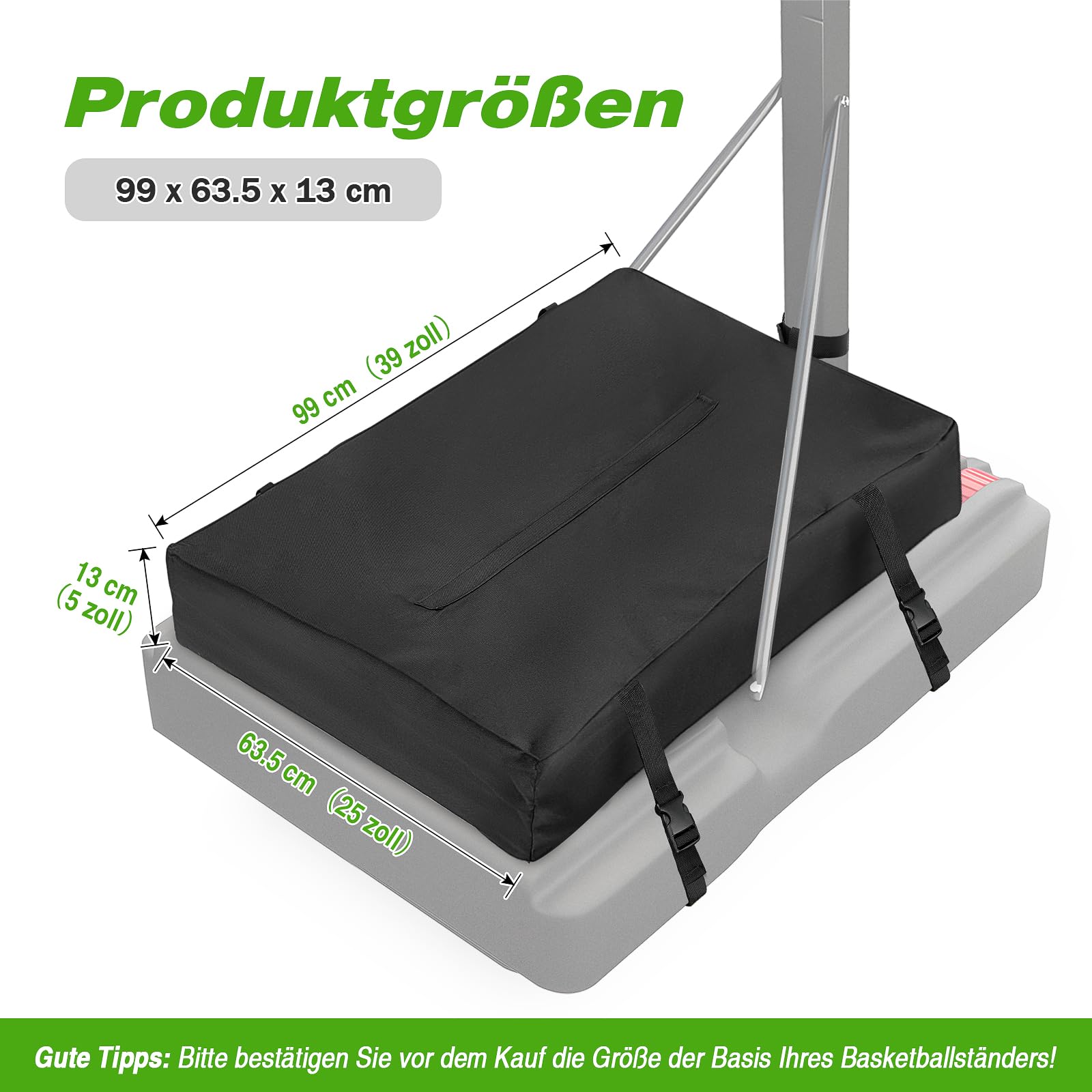 Basketballkorb Sandsack Abdeckung, 600D Wasserdicht Sandsäcke Organisator