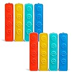 Cool Coolers by Fit & Fresh Kids Icicle Lunch Box Ice Pack Sticks, Icicle Ice Sticks for Lunch Bags and Coolers, Lunch Ice Pack Sticks, Reusable, Multicolored, Smile Icicles, 8PK