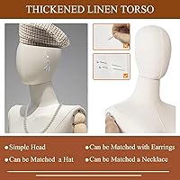 Vista 4 de Maniquí de forma de vestido femenino, torso de mujer para coser, cuerpo de maniquí de exhibición de ropa con soporte de altura ajustable dorado