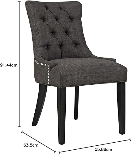 Miniatura 37 de Modway Regent - Silla de comedor de tela tapizada con botones en color blanco Blanco,Marrón,Granite,Laguna,Gris,claro,Naranja,Verde