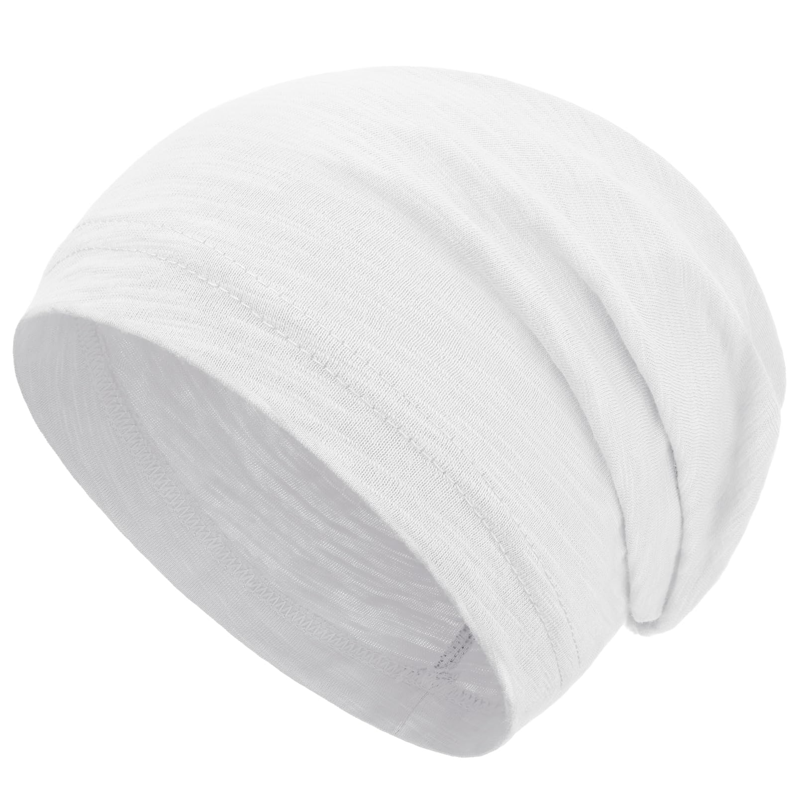 Simapu 100% Cotton Beanie for Men Women, Thin Slouchy Beanies Lightweight Chemo Skull Cap Daily Summer Hat Oversize Headwear — view 12