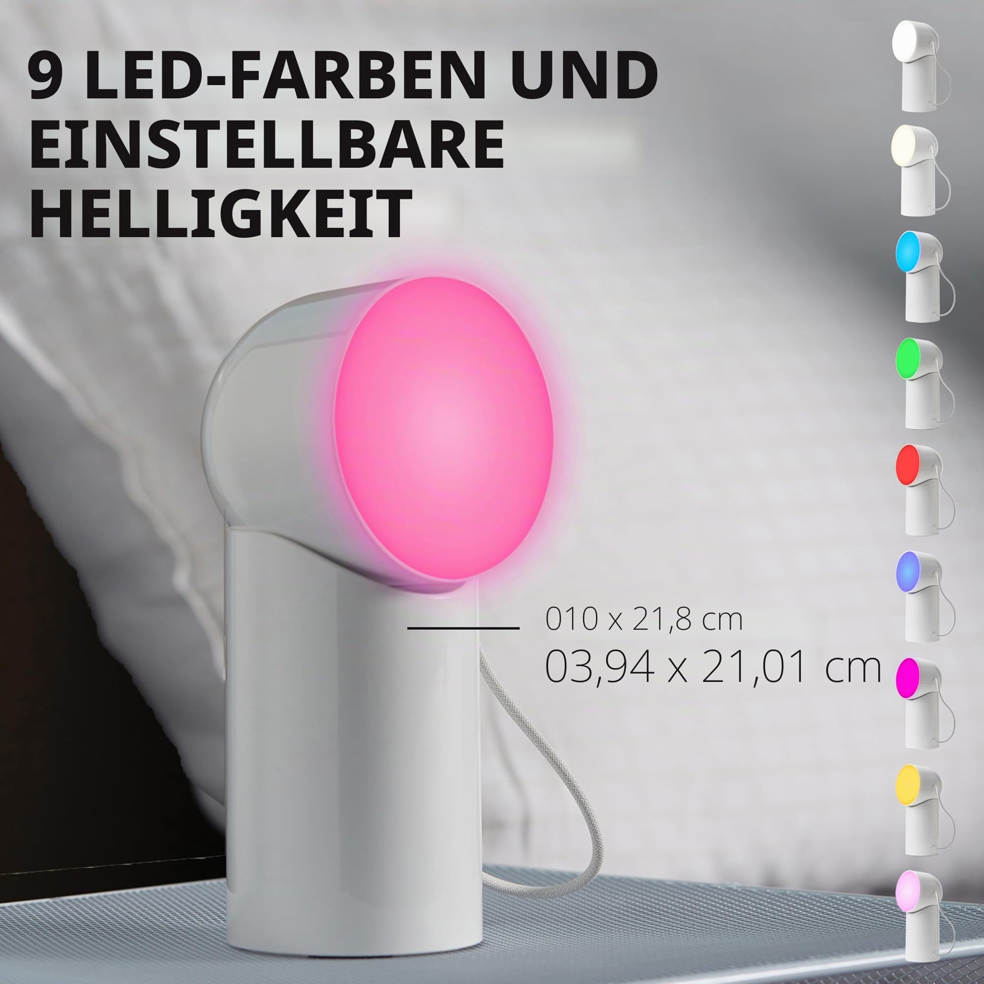 Lexon ORBE wiederaufladbare LED-Tischlampe, kabellos mit abnehmbarem magnetischem und drehbarem Kopf, geeignet für Nachttisch, Büro oder Terrasse - Dunkelgrün