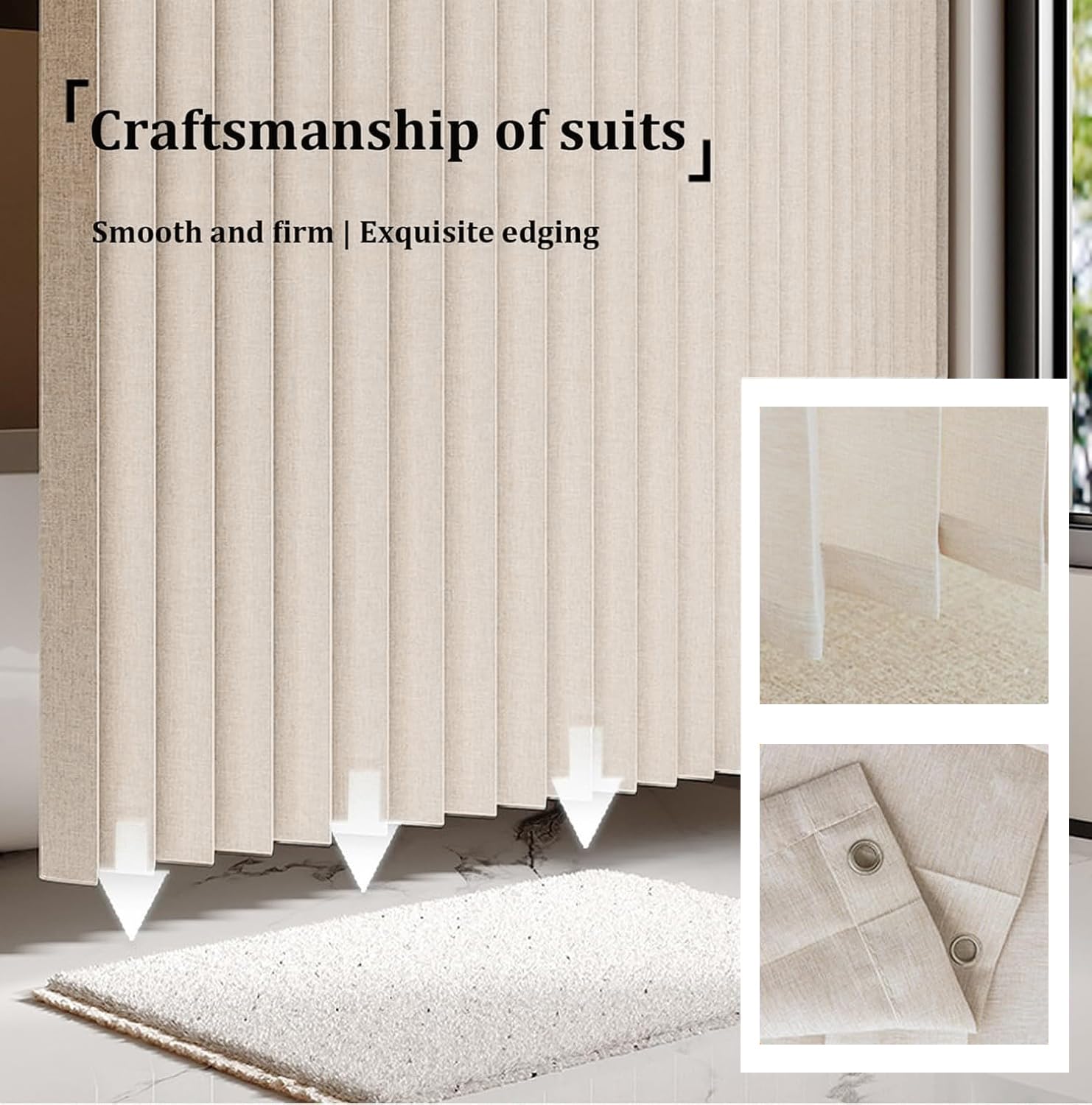 Ele - Separadores magnéticos para espacios interiores clásicos Bei ains perfectos para dormitorios y salas de estar, 70 x 180 cm