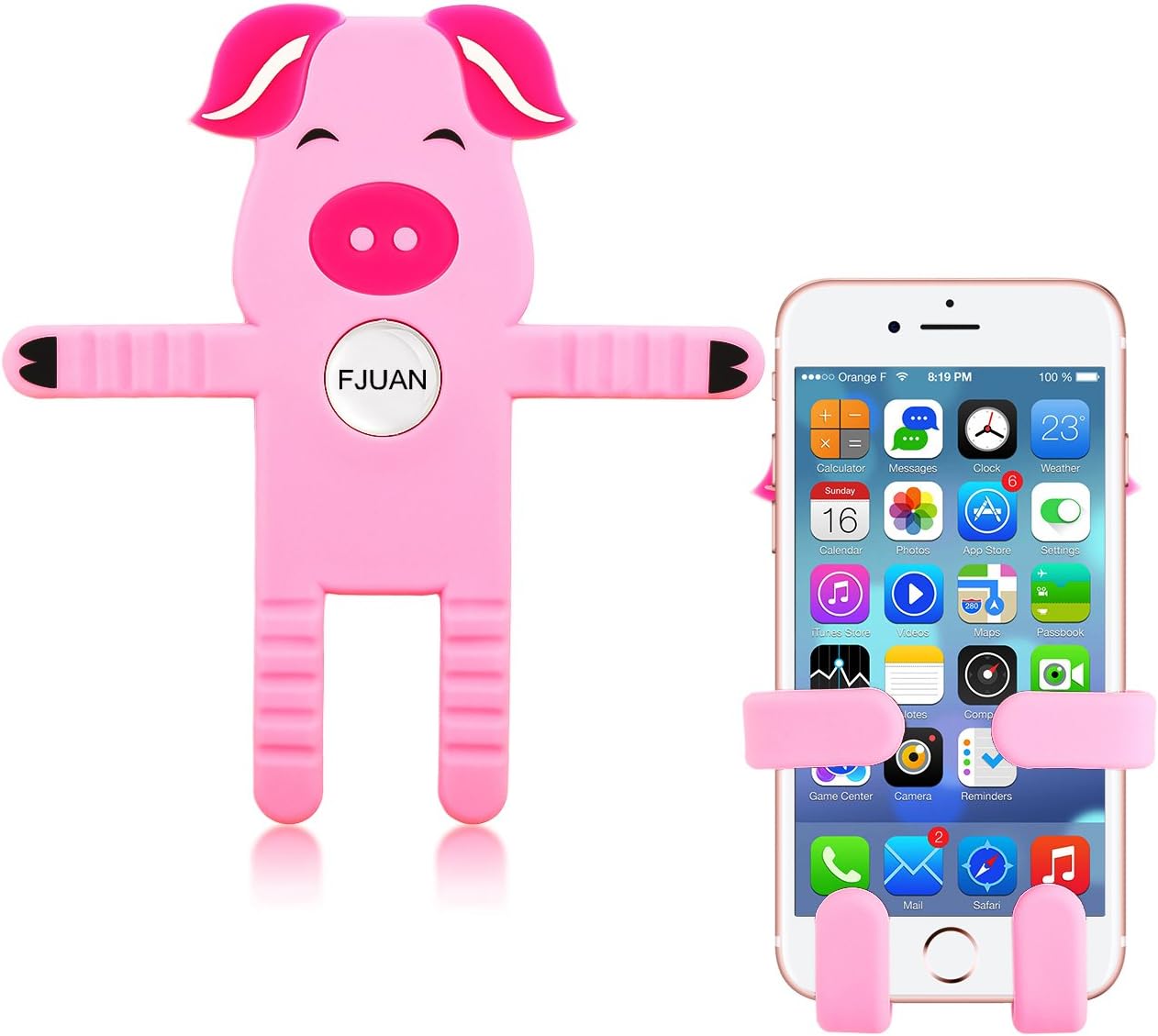 Cute Universal Flexible Cell Phone Holder Silicon Car Mount Portable Adjustable Stand for iPhone 6 and Samsung Galaxy S6 Smartphone & Tablet (Pink)