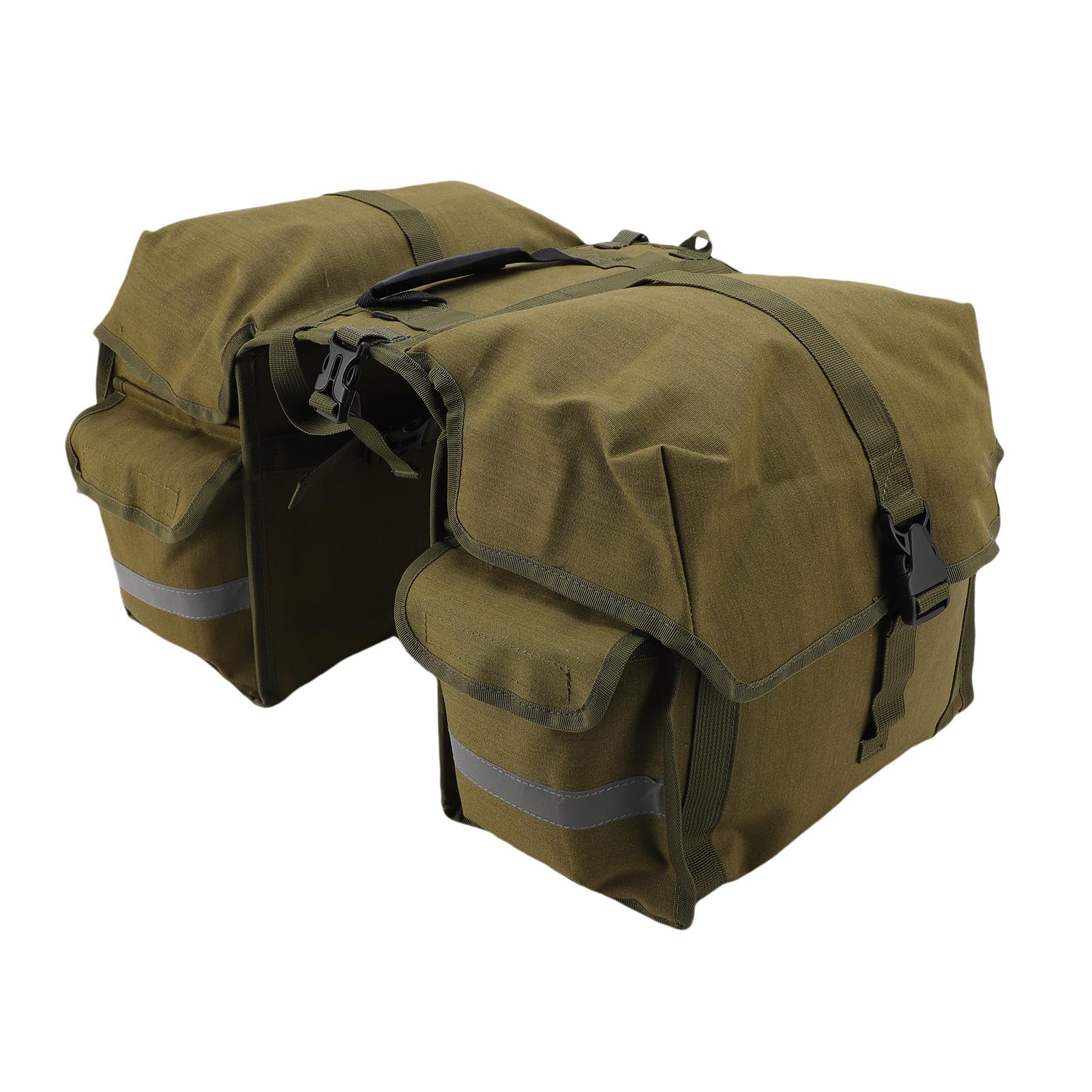Borsa Doppia per Sedile Bici, Borsa Portaoggetti Posteriore per Portapacchi Posteriore in Tela Impermeabile di Grande capacità, da Sella per Ciclismo con di Cinghie di Sicurezza per Viaggi