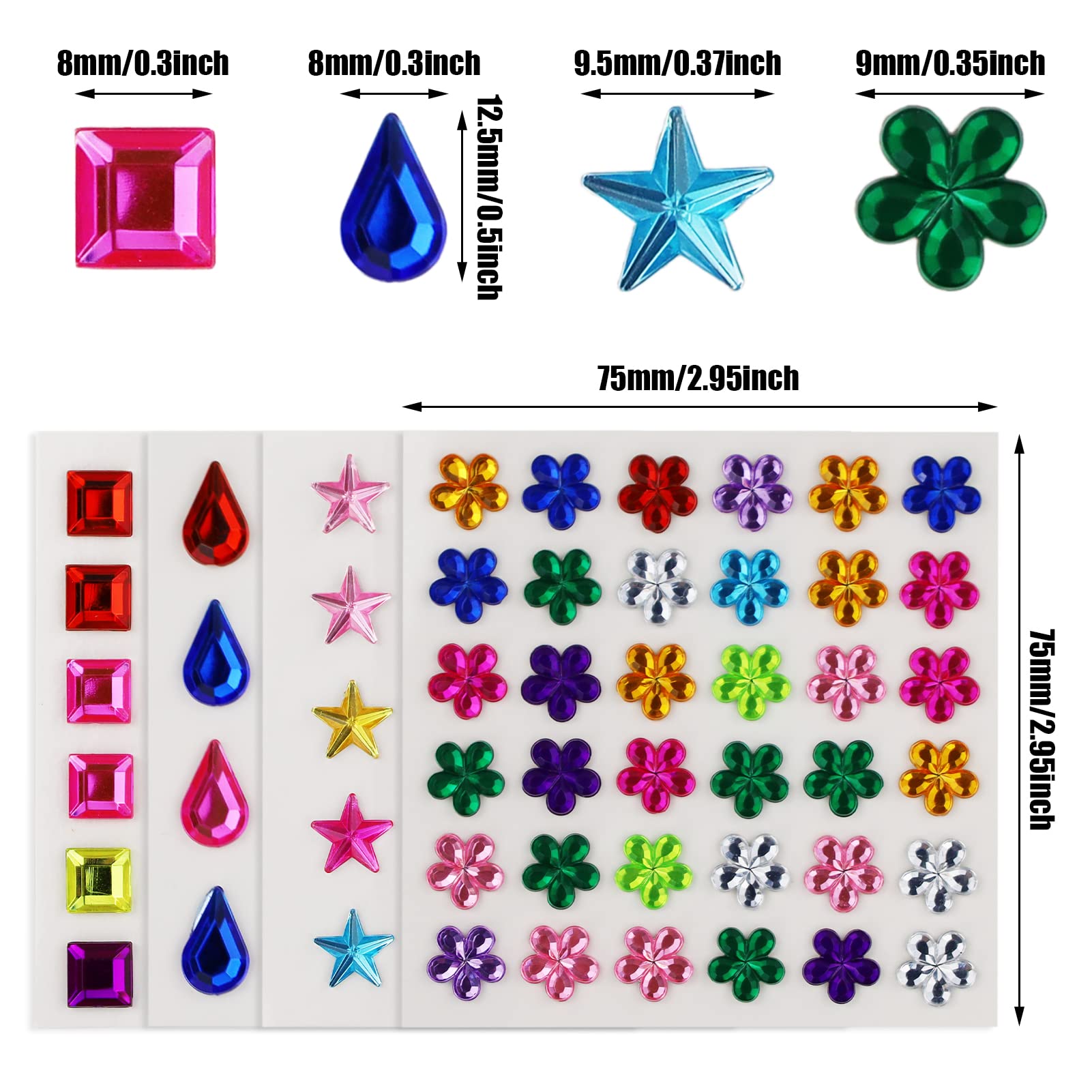 Bling Bling Self-Adhesive Rhinestone Gems | Flat Back Diamante Crystals For Crafts, DIY, Phone Cases, Nails