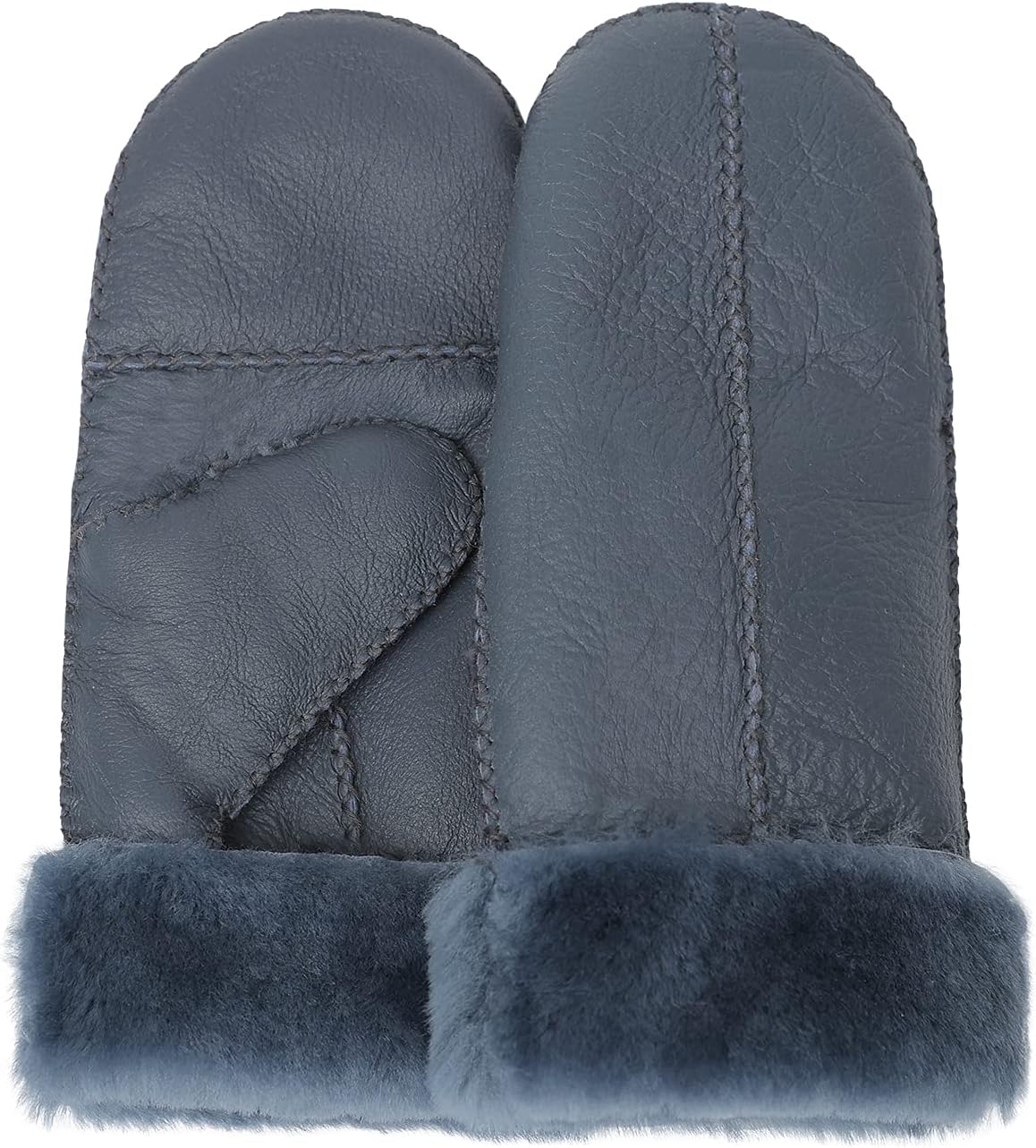 Surblue Women’s Winter Sheepskin Suede Mittens Leather Fur Premium Shearling Lambskin Lambswool
