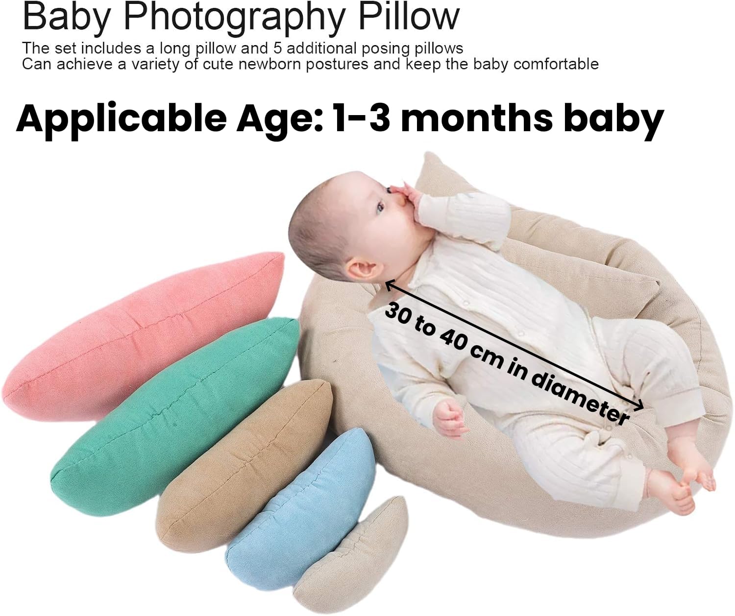 Topyond Accesorios De Fotografía Recién Nacido, Almohada Para Fotografía De Bebé, Segura Y Cómoda