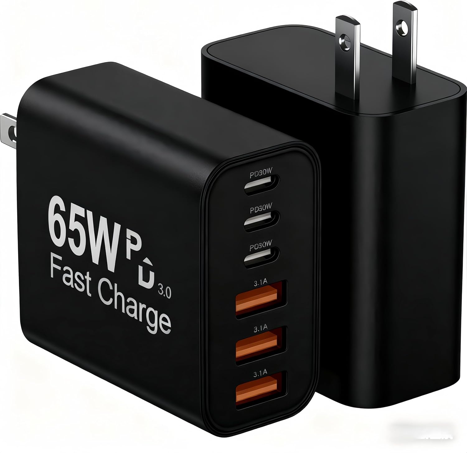 USB C Charger Block, 2-Pack 100W 5-Port USB C Wall Charger iPhone Charger Fast Charging PD Power Adapter+QC Wall Plug Multiport Type C Brick Chargers for iPhone 17 16 15 14 13 Pro Max,Samsung,MacBook