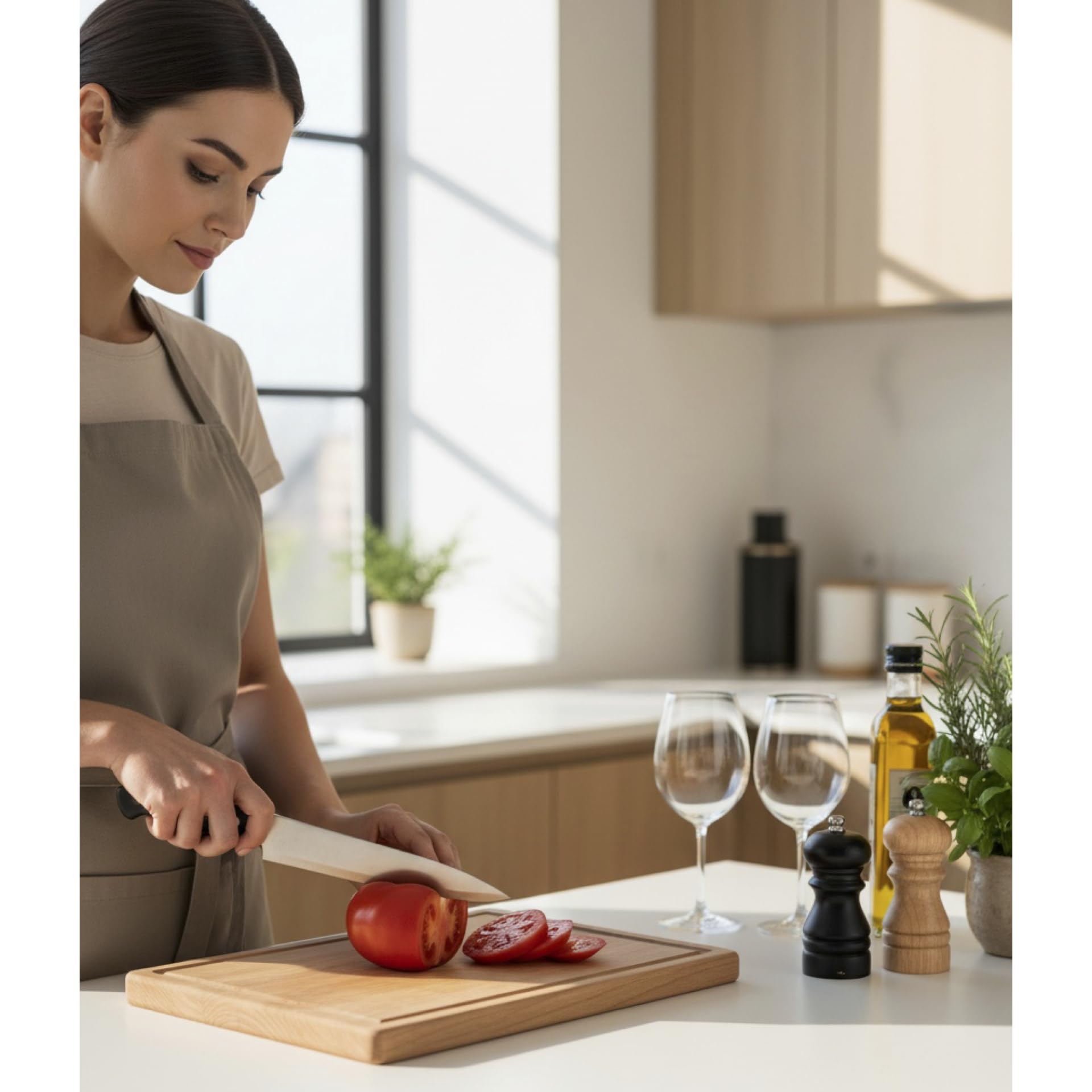 Tagliere in legno massello di faggio oliato, 38 x 25 x 2 cm, con scanalatura, qualità artigianale austriaca, per cucina e servire