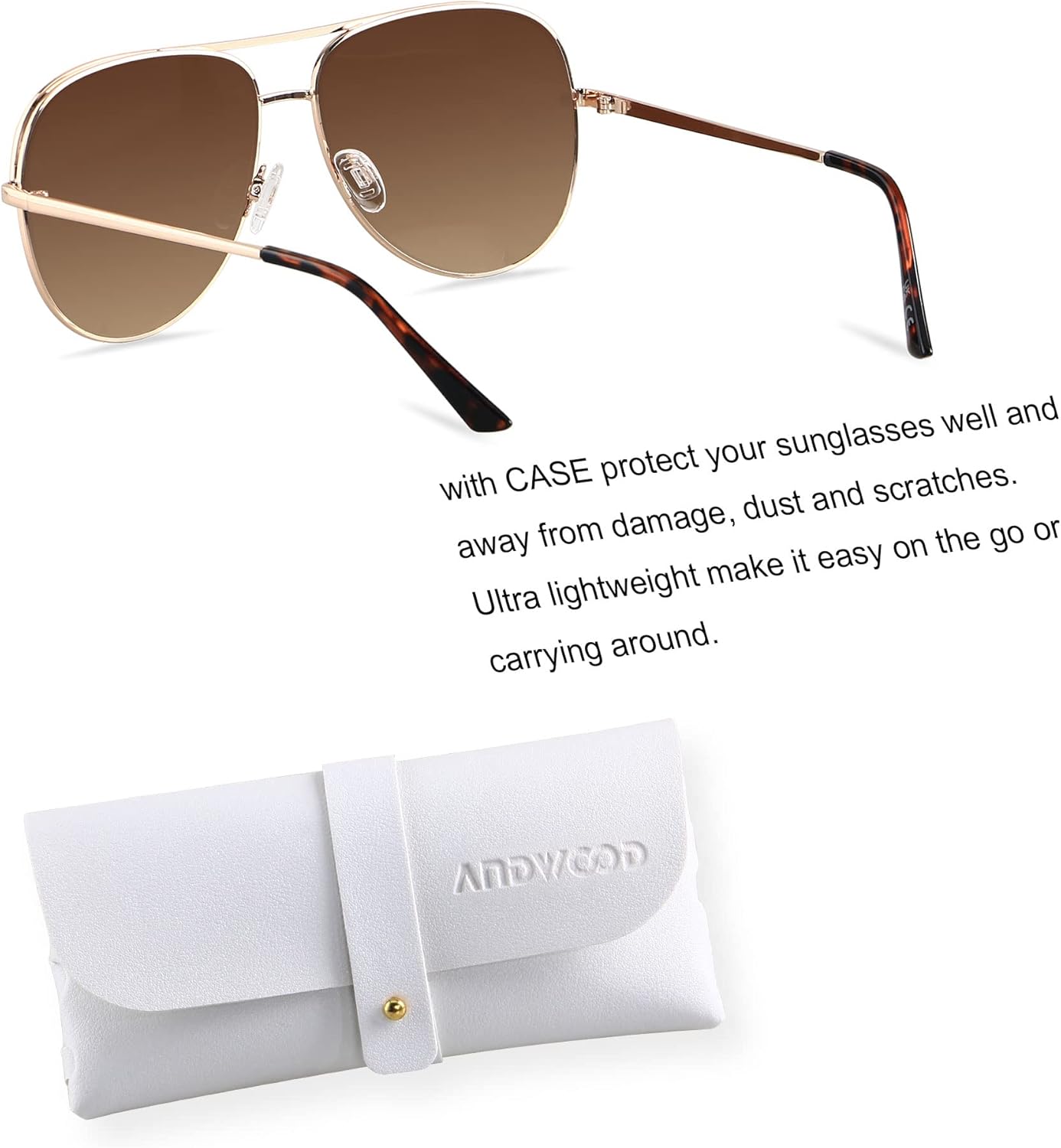 ANDWOOD Oversized Aviator Sunglasses for Women Men Big Large UV Protection Fashion Sun glasses - Image 2