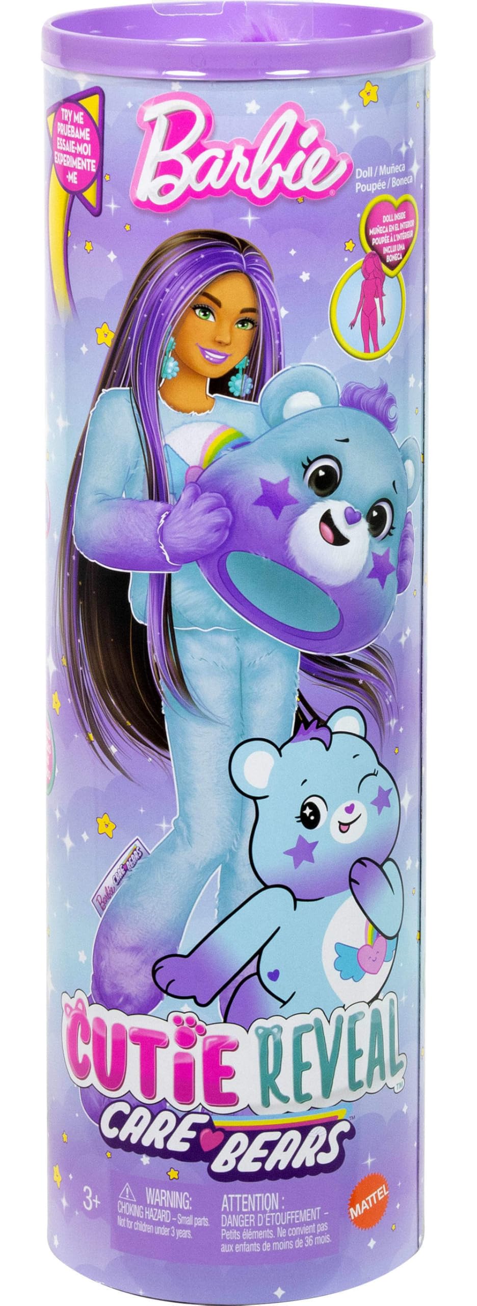 Barbie Cutie Reveal Sevimli Ayıcıklar bebek ve aksesuarları, Hayalperest Ayıcık, renk değişimi ve mini ayıcık dahil 10 sürpriz içeren 2. seri, JFV61