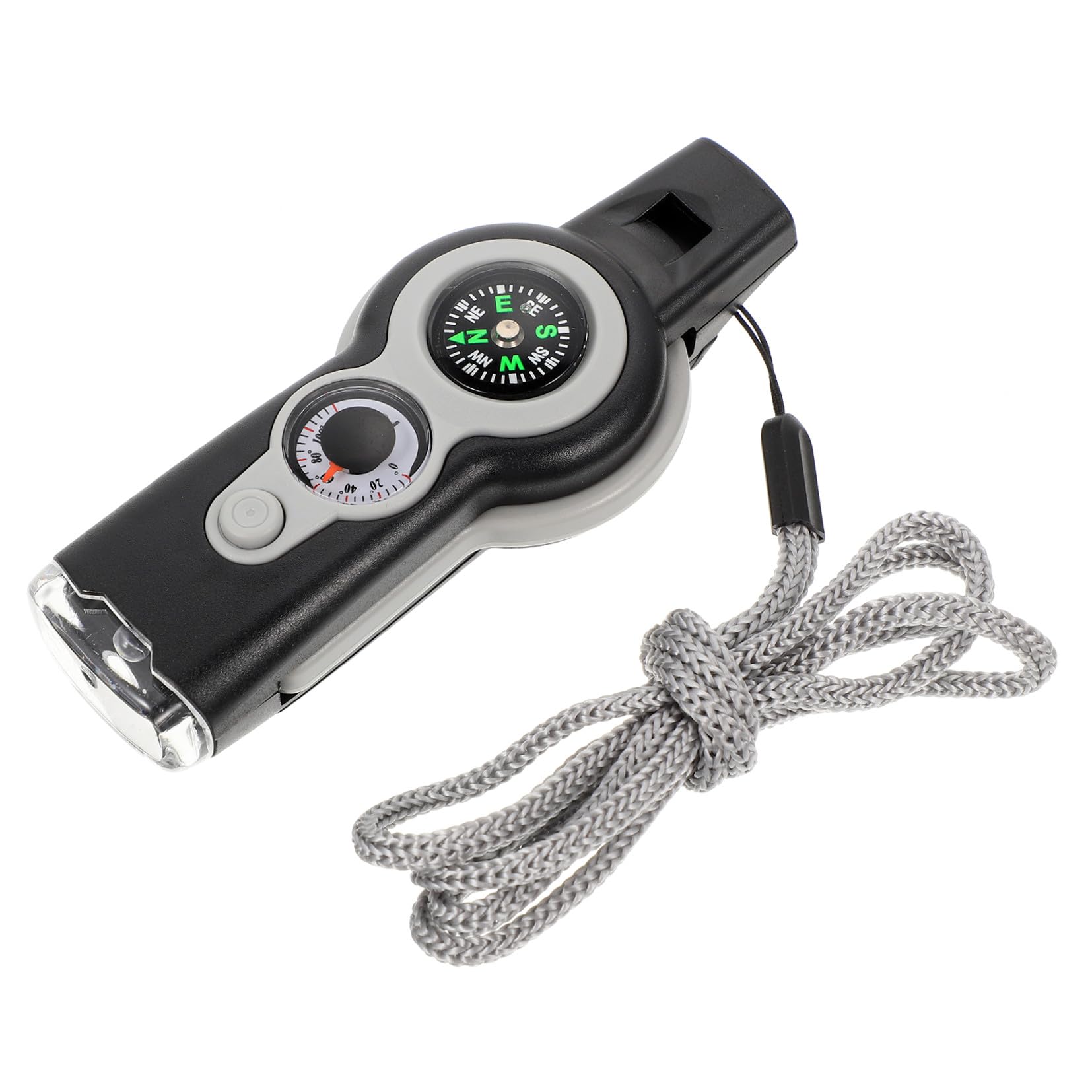 BESPORTBLE Fischietto Multifunzionale Riscaldamento Outdoor Rescue Tool termometro urgenze ed emergenze Alimentazione Esterna Fischietto con Cordino la Bussola fischia all'aperto Addominali