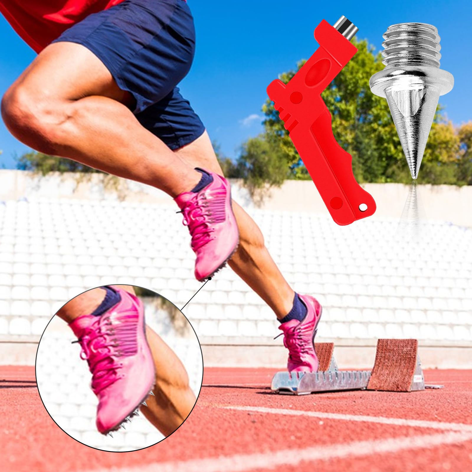 Pointes de Piste 7mm Inoxydable avec Clé Athlétisme Cross Track Spikes Remplacement Chaussures Piste