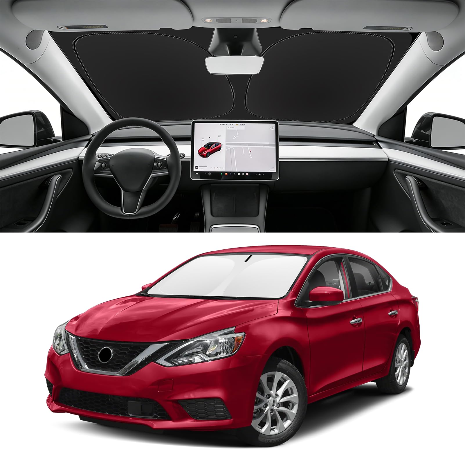 Custom Fit Windshield Sun Shade for Nissan Sentra 2013-2019