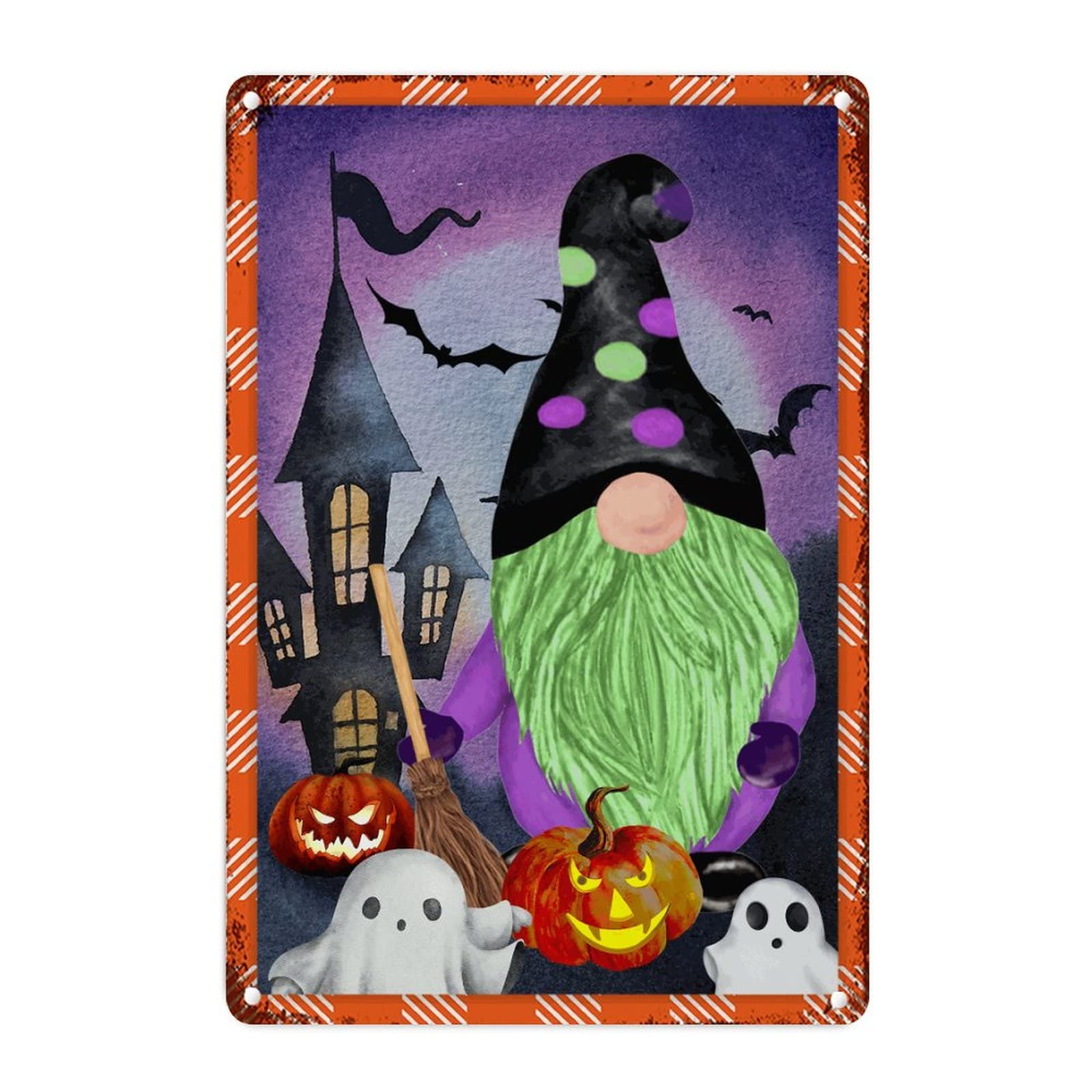Chauve-souris Halloween plaque métal fantôme ornement mural intérieur