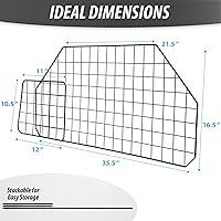 Vista 2 de ZONETECh Barrera universal para mascotas para perros, de alta calidad, color negro, resistente, alambre recubierto ajustable, divisor