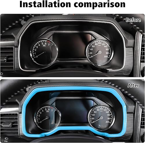 Miniatura 2 de Voodonala Cubierta de anillo para Ford F150 2021 + tablero de instrumentos para Ford F150 2021 2022 Lightning (ABS, 1 unidad, blanco)