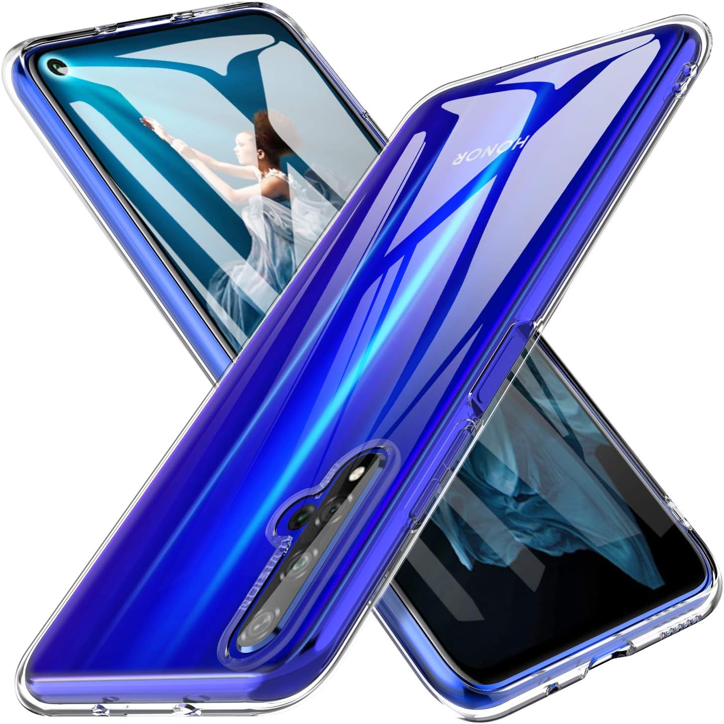 for Honor 20 Case,for Huawei nova 5T Case Crystal Clear,Ultra-thin Soft TPU Cover Anti Slip with Scratch Resistant for Honor 20 /Huawei nova 5T Smartphone.Clear