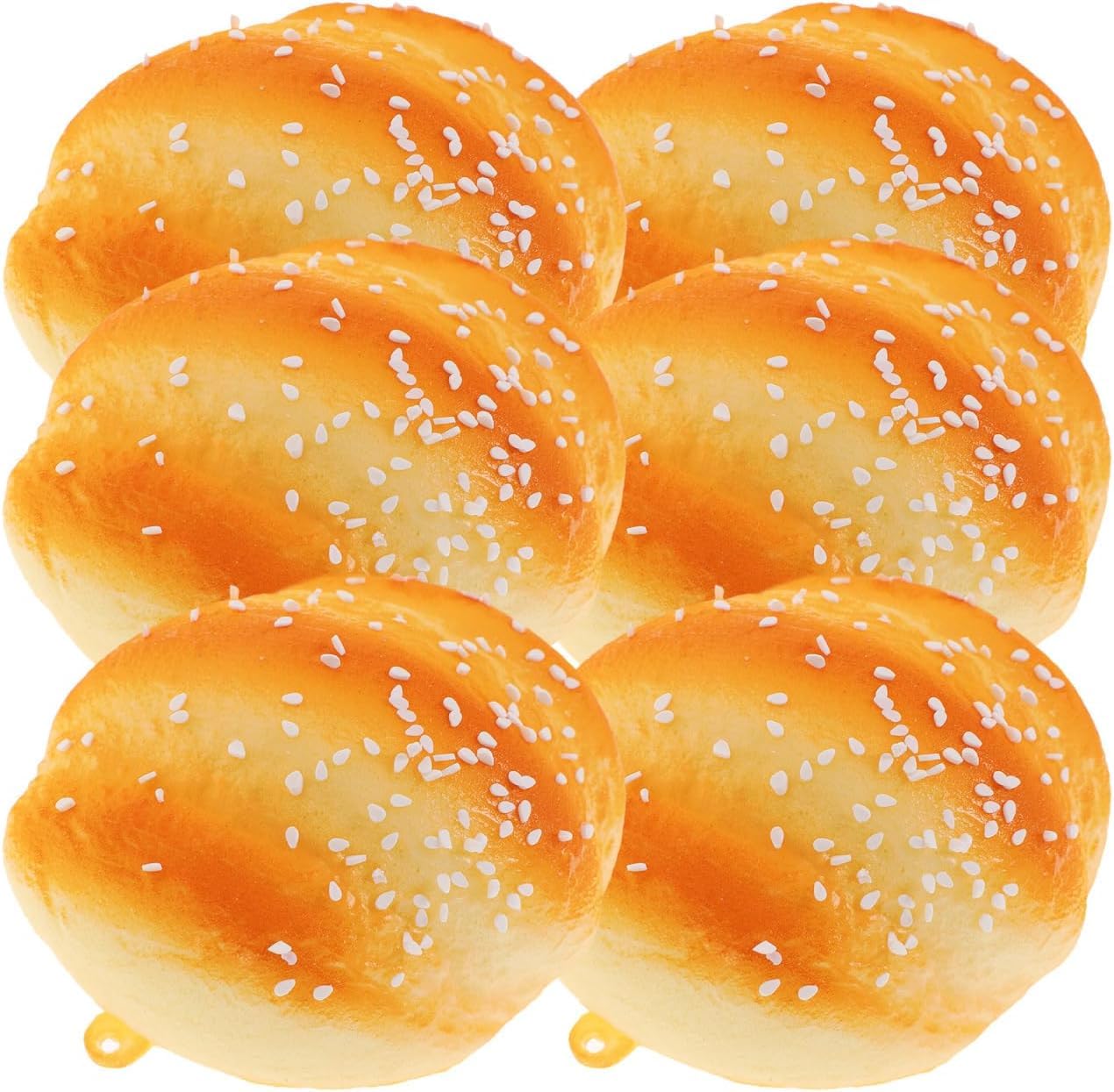 Niltracy Multicolor 6Pcs Artificial Bread, Simulation Pu Bread Realistic Food Model For Kitchen Home Cake Shop Display Photography Prop