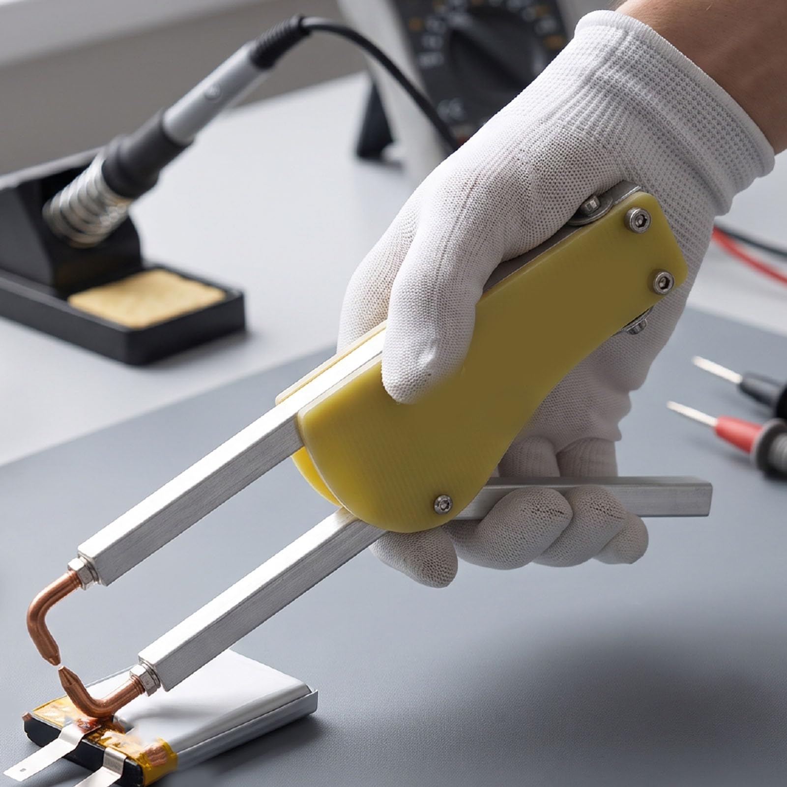 Pinza per Saldatura di Testa a Pressione Regolabile | Isolamento Scheda Ep, Struttura in Alluminio, Riparazione Scheda Batteria, Saldatura di Lamiere Sottili