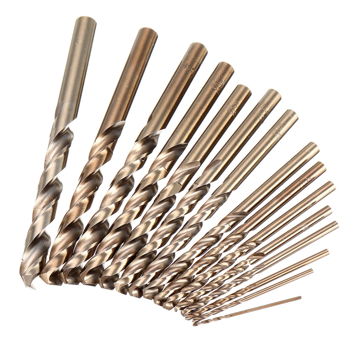 VIDOO 13/19/25 SZT HSS 1-13mm M35 Zestaw Wierteł Kobaltowych Kręte do Metalu Stali-25Sztuk