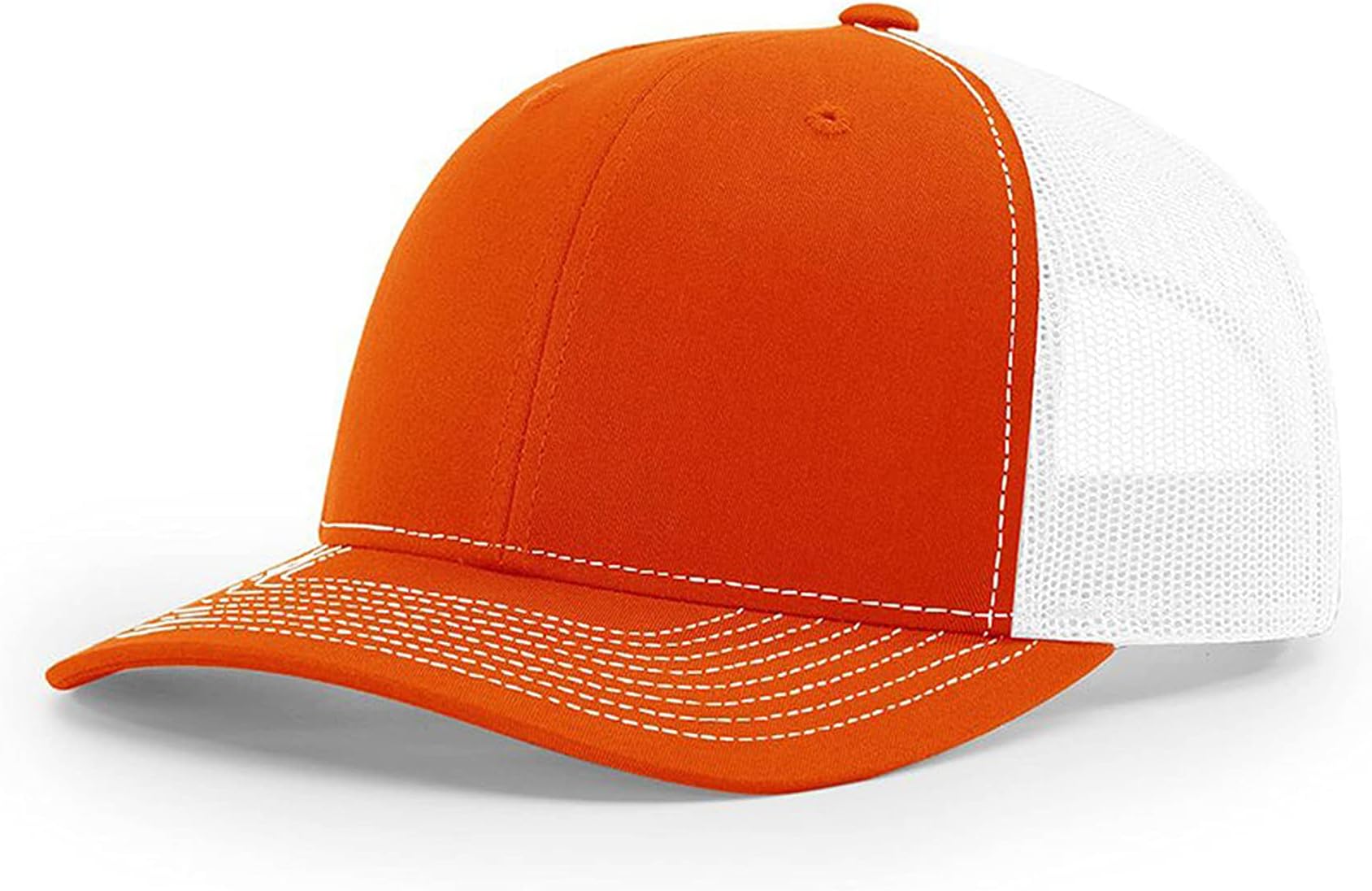 RICHARDSON Orange/White 112 Mesh Back Trucker Cap Snapback Hat