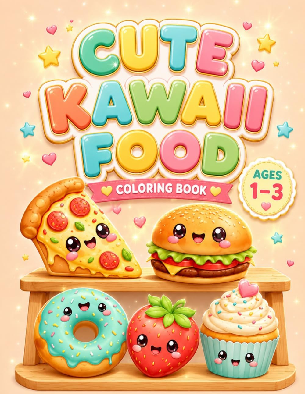 Cute Kawaii Food Coloring Book for Kids Ages 1–3: Easy and Fun Coloring Pages with Adorable Kawaii Food Friends for Toddlers and Preschoolers