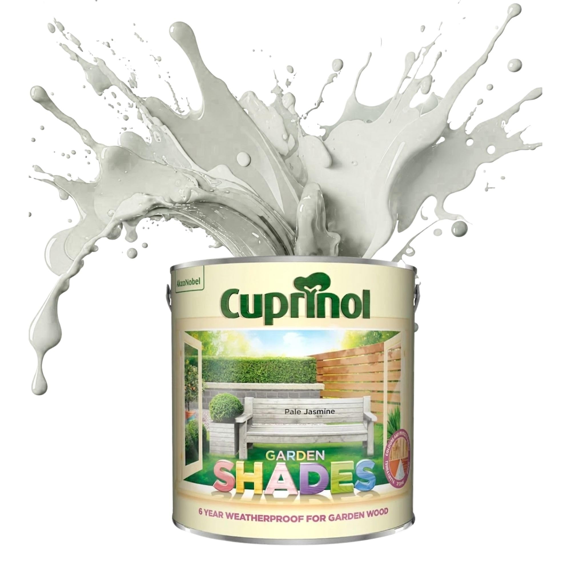 ARUUJ Garden Shades Pale Jasmine, 1 Liter Fence Paint, Outdoor Wood Paint for Sheds, Gardens Furniture, Trellis Fence & Exterior Wood, Water Based Matt Finish, Weather Resistant