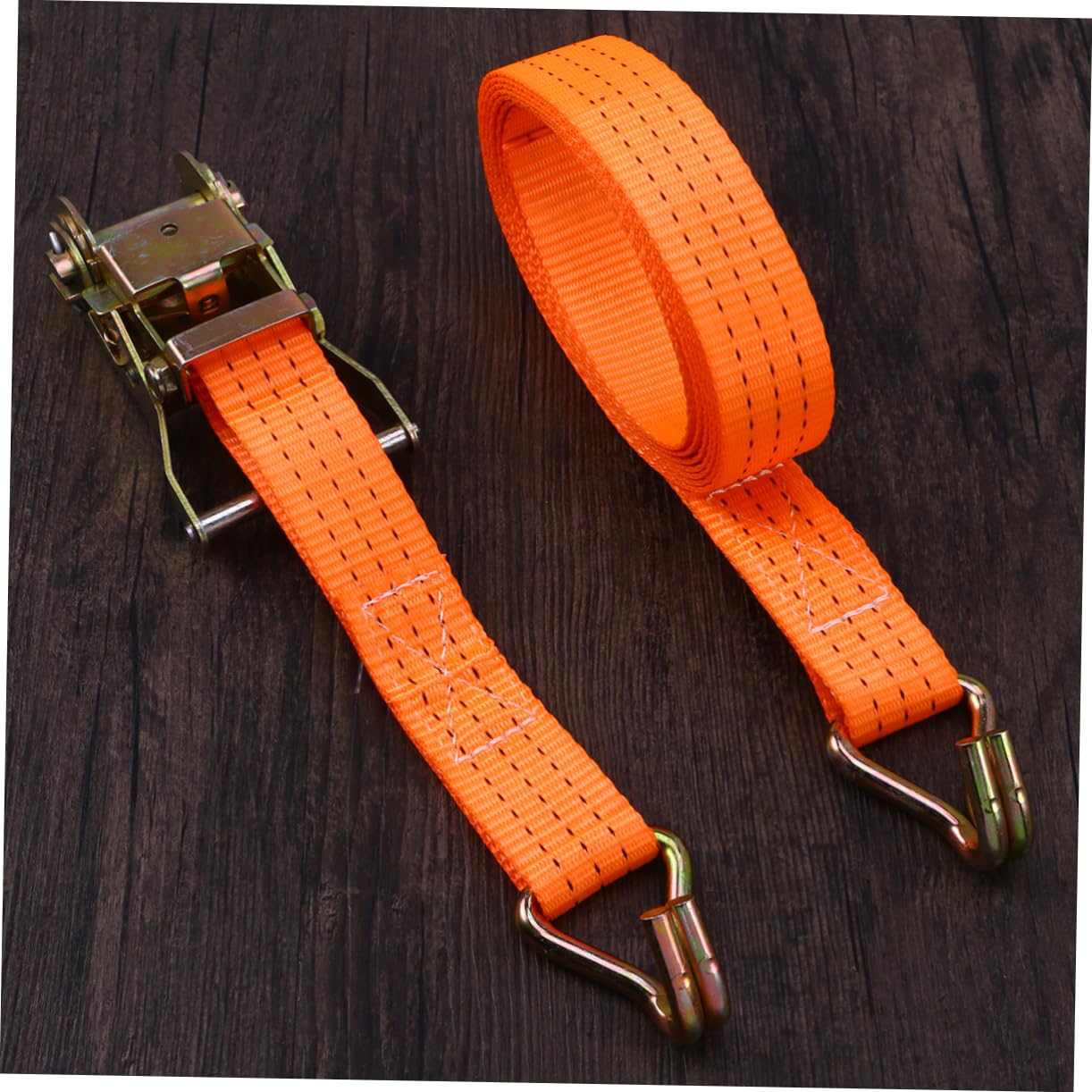 4 piezas / juego Correas de amarre con ganchos Hebilla de leva Juego de correas de hebilla de leva Correas de carga Trampas Bundler Trinquete Correa apretada Camión naranja Correas de trinquete Trin