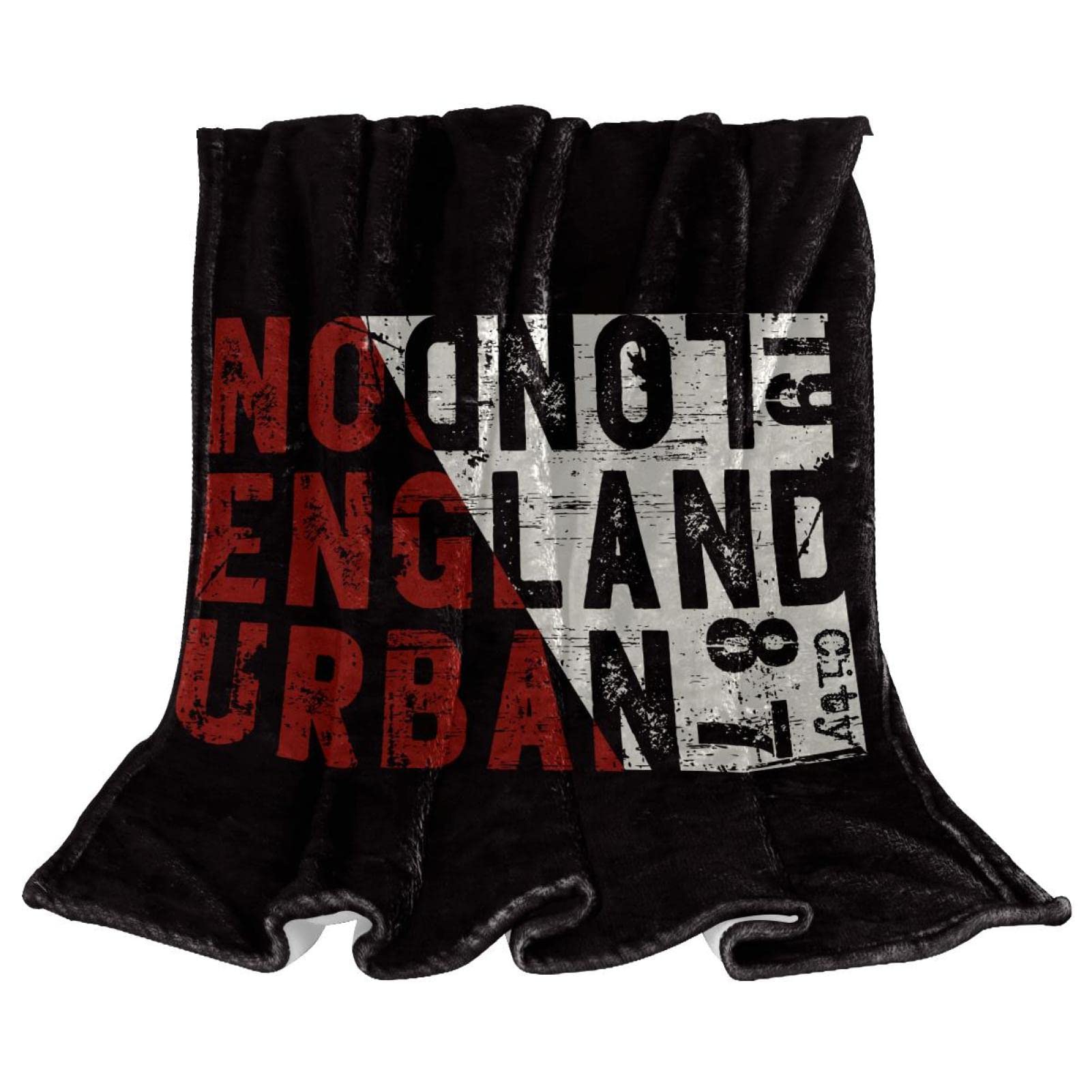 Couverture polaire alphabet rouge et noir plaid doux pour canapé