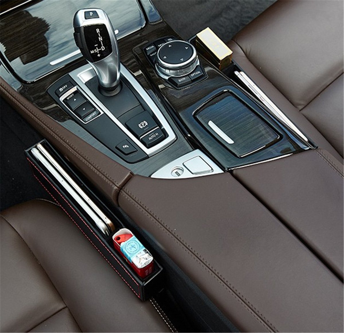Organisateur De Poche Voiture - Range Tout Pour Console, Téléphone, Lunettes, Tickets - Adhésif Puissant - Idéal Voyage