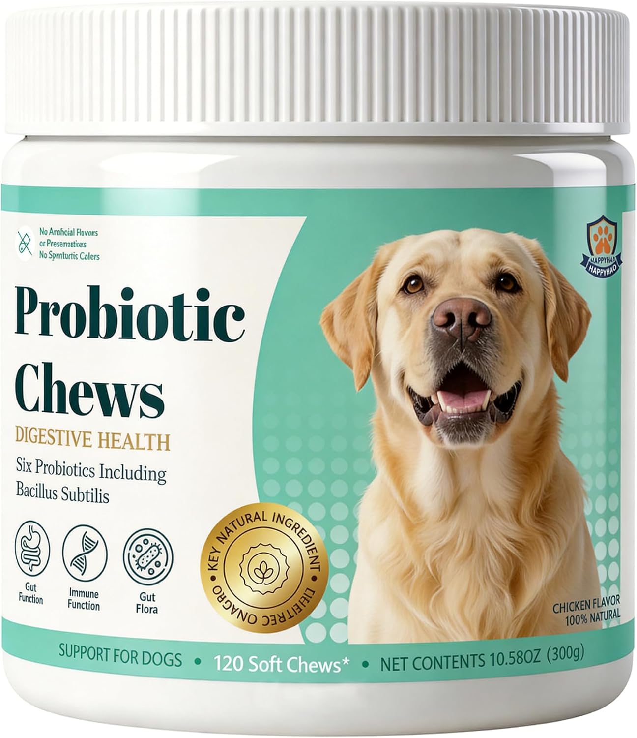 Probiotics for Dogs - Soft Chews for Yeast Infection, Digestive Health & Immune Support Promotes Balanced Gut Flora & Healthy Skin