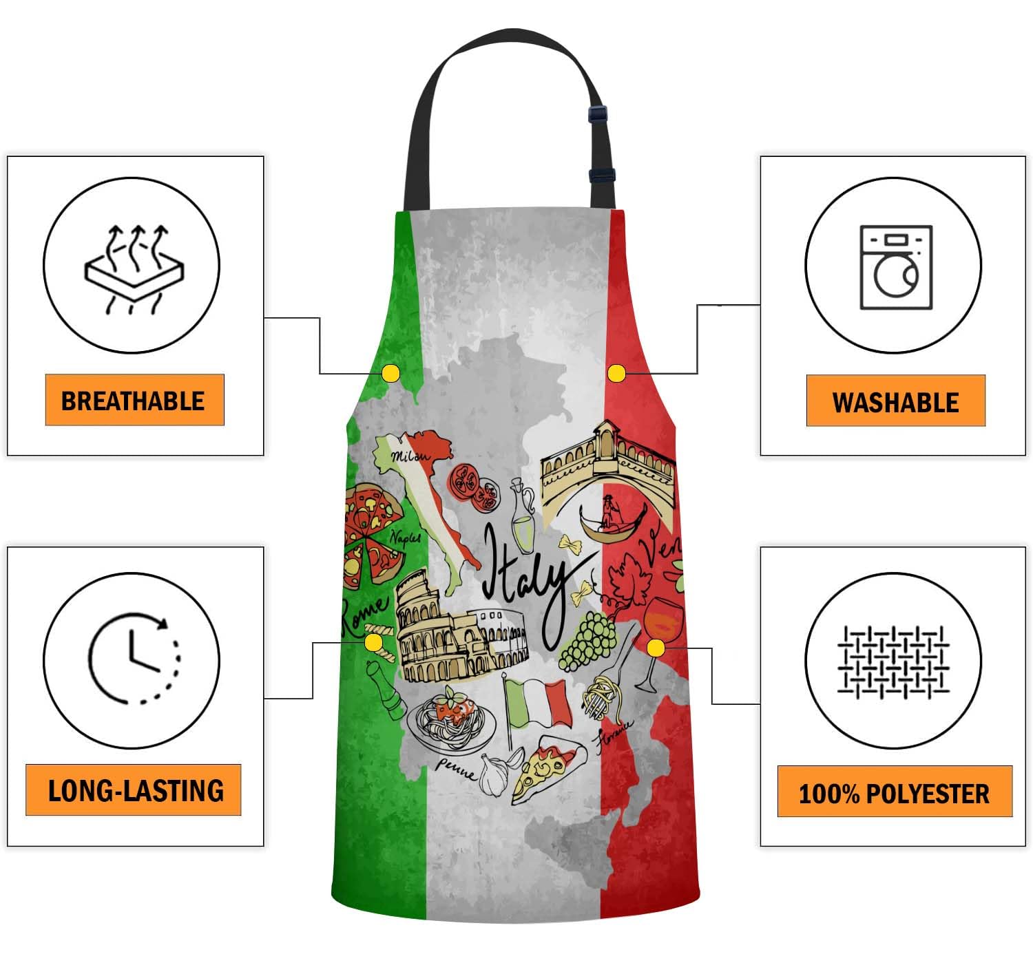 oFloral Delantal para mujer y hombre para cocina en casa 004
