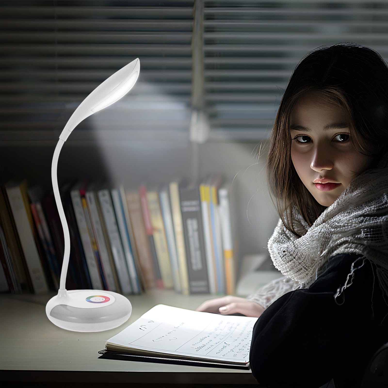 Lampada da Tavolo Touch Dimmerabile con Porta USB Bianca | Abs e Pc, Batteria 1200mah, Controllo Tattile e Ricarica Usb, Adatta per Cameretta e Festival