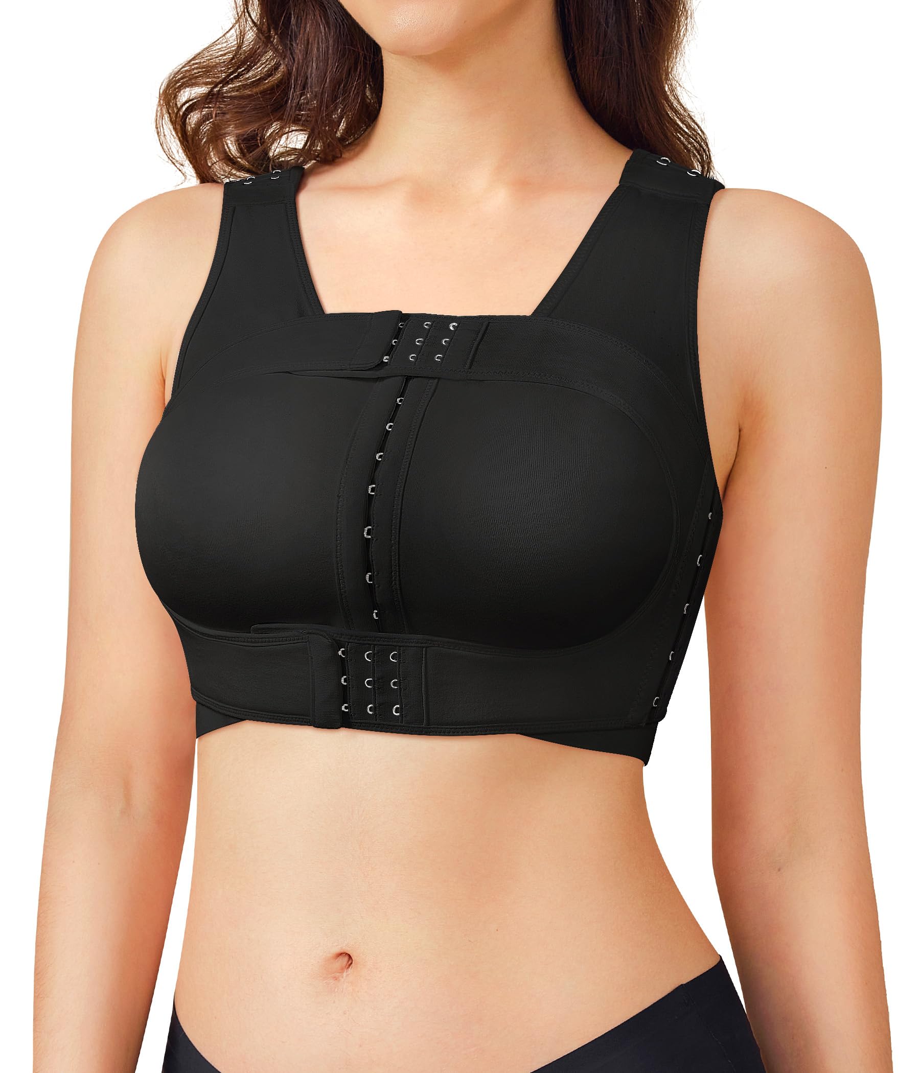 BRABIC Front Closure Post Surgical Compression Everyday Bra for Women Mastectomy with Removable Breast Support Band