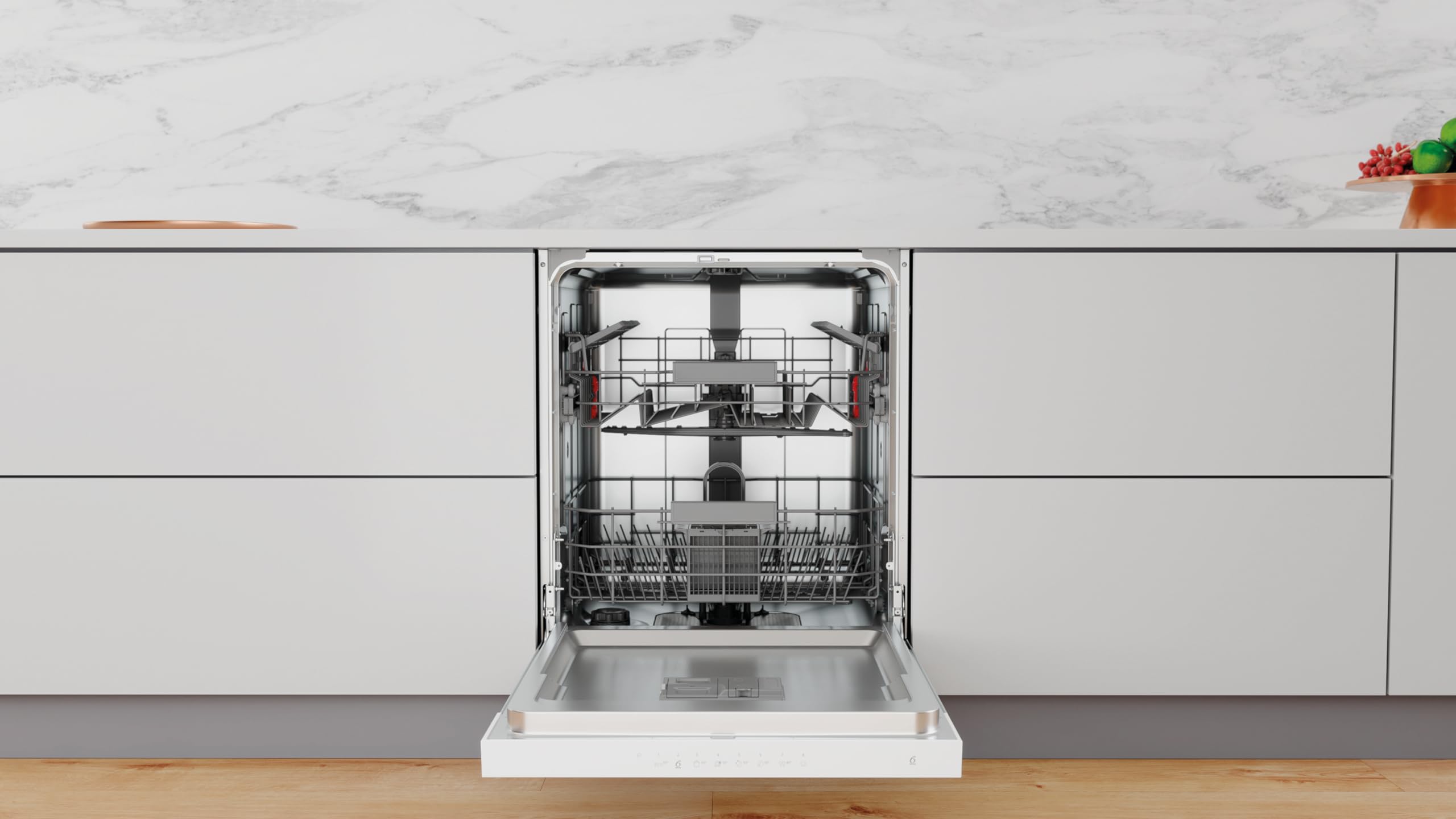 Whirlpool WBC3C26 Lave vaisselle encastrable 60 cm A++ Bandeau blanc Affichage temps restant Départ différé