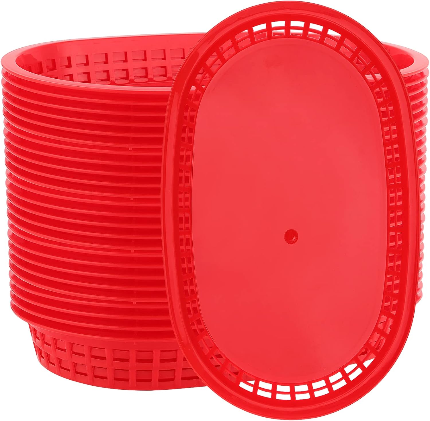 MANCHAP 50 Pack 10.6 x 7 Inches Plastic Fast Food Serving