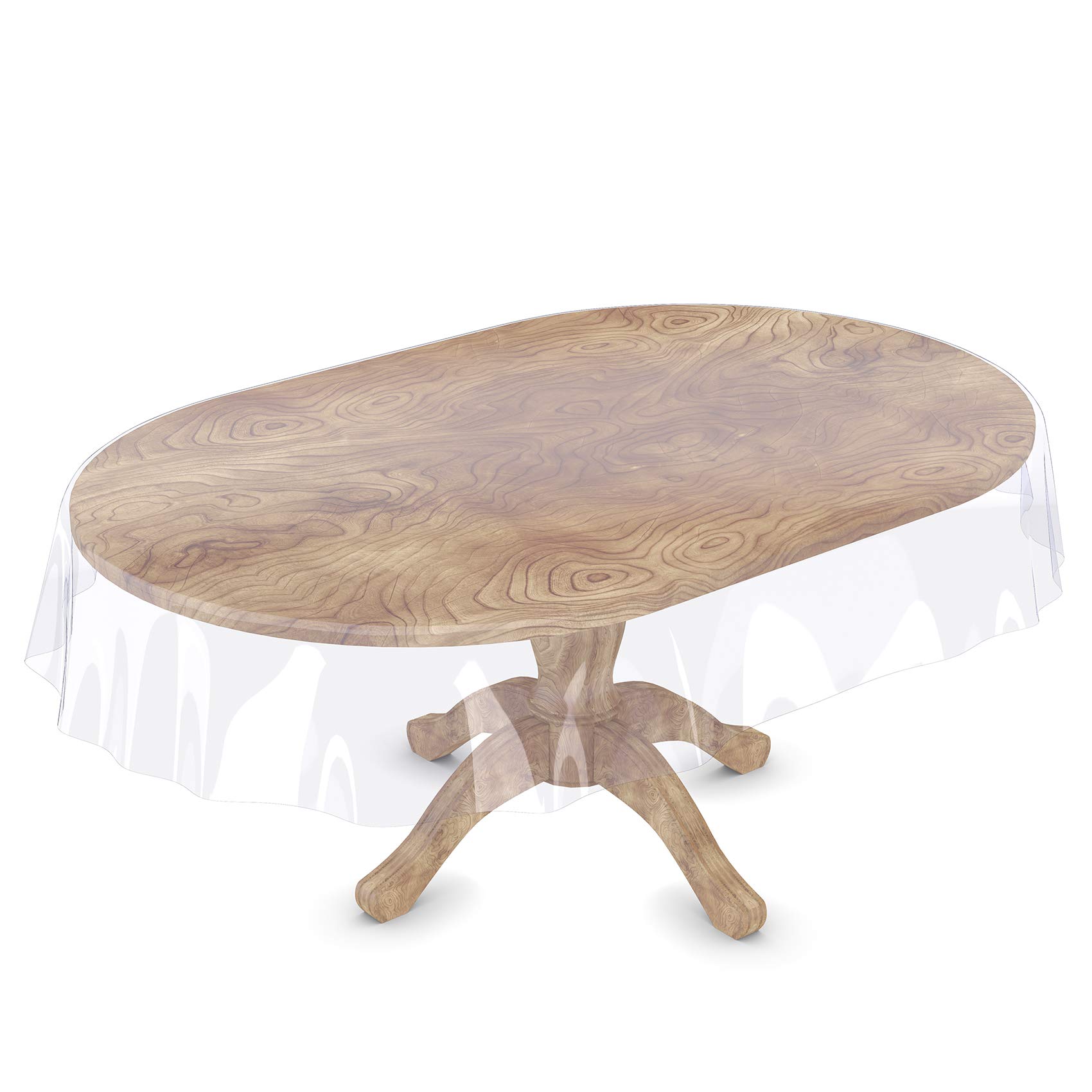 Tovaglia trasparente lavabile senza orlo, forma ovale, 220 x 140 cm, spessore 0,5 mm