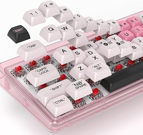 Miniatura 6 de Fogruaden PBT - Teclas de plástico rosa para sublimación de tinte, perfil XDA, juego de teclas de 144 teclas para interruptores Cherry Gateron MX
